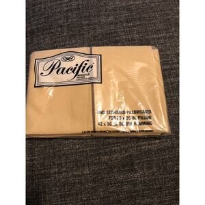 Vintage Pacific No Iron Percale Pillowcases Standard 20x26 USA